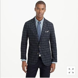 J Crew 38R Cotton Blazer in Black Watch Tartan
